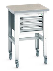 Mobile Workstands Bott 3 Drawer Adjustable Lino Workstand 750x750x840-1140mm H